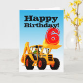 Gelber Gräber-6. Geburtstag Karte (Gelbe Blume)