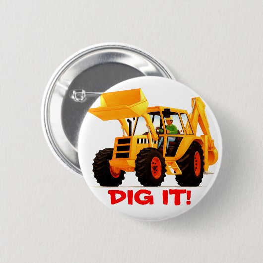 Gelber Gräber Button (Vorne & Hinten)