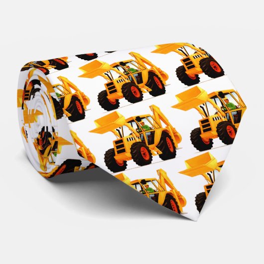 Gelber Gräber-oder Bagger-Bau Krawatte (Gerollt)