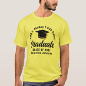 Gelber Graduate Personalisierter Abschluss T-Shirt (Vorderseite)