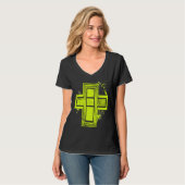Gelber Graffiti-Cross-T - Shirt (Vorderseite Vollansicht)
