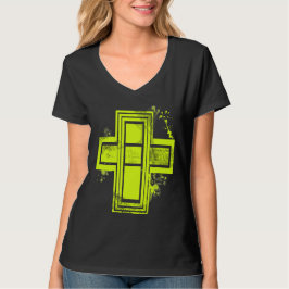 Gelber Graffiti-Cross-T - Shirt