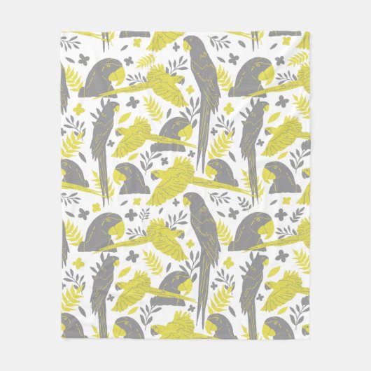 Gelber Grauer Arenapfel Zeichnend tropisches Muste Fleecedecke (Vorderseite)