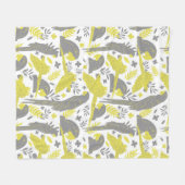 Gelber Grauer Arenapfel Zeichnend tropisches Muste Fleecedecke (Vorderseite (Horizontal))