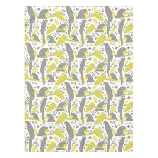 Gelber Grauer Arenapfel Zeichnend tropisches Muste Tischdecke (Vorderseite)