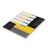 Gelber grauer schwarzer und weißer geometrischer B Fliese (Seite)