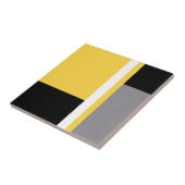 Gelber grauer schwarzer und weißer geometrischer B Fliese (Seite)
