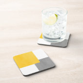 Gelber grauer weißer geometrischer Block Getränkeuntersetzer (Rechte Seite)