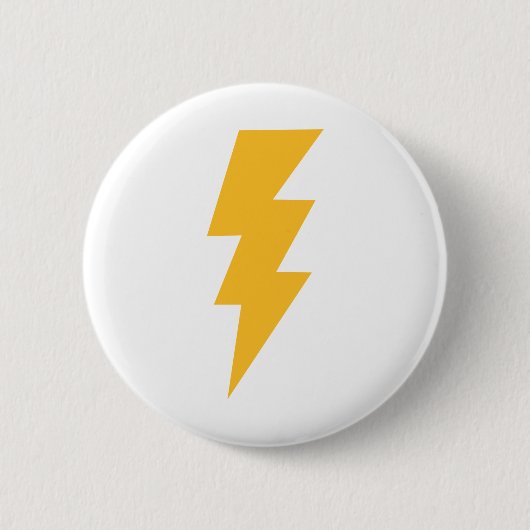 Gelber greller Blitz-Bolzen Button (Vorderseite)