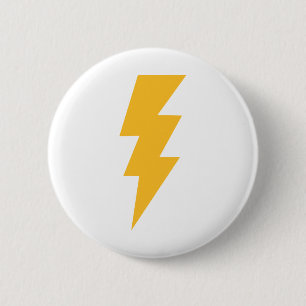 Gelber greller Blitz-Bolzen Button