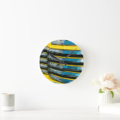 Gelber Grill Runde Wanduhr (Zuhause)
