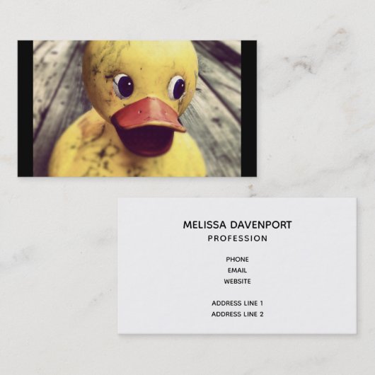 Gelber Gummi Ducky Adorable Toy Visitenkarte (Vorne/Hinten)