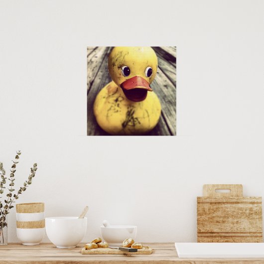 Gelber Gummi Ducky braucht einen Bath! Poster (Küche)
