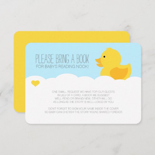 Gelber Gummi Ducky Bubble Bath Baby Dusche Einladung (Vorne/Hinten)