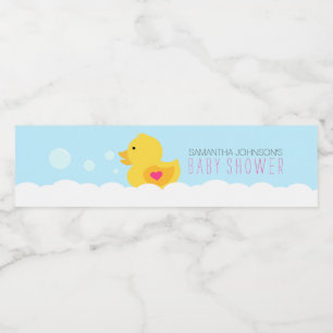 Gelber Gummi Ducky Bubble Bath Girls Babydusche Wasserflaschenetikett
