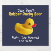 Gelber Gummi Ducky Funny Custom Beer Label Bierflaschenetikett (Einzelnes Label)