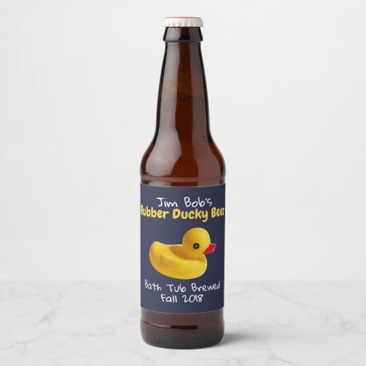 Gelber Gummi Ducky Funny Custom Beer Label Bierflaschenetikett (Vorderseite)