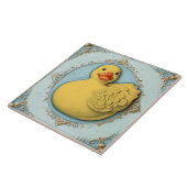 Gelber Gummi Ducky Niedlich Duck Duckie Toy Badezi Fliese (Seite)