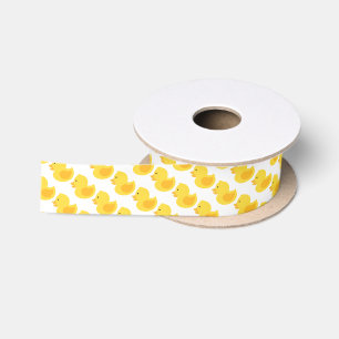 Gelber Gummi Ducky Pattern Satinband