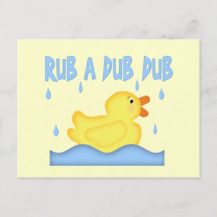 Gelber Gummi Ducky Rub A Dub Dub Postkarte