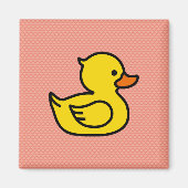 Gelber Gummi Ducky Square Magnet (Vorne)
