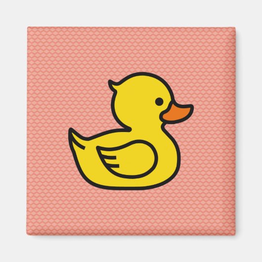 Gelber Gummi Ducky Square Magnet (Vorne)