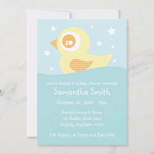 Gelber Gummi Einladung (Vorderseite)