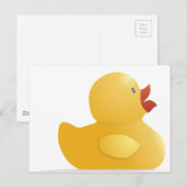 Gelber Gummi-Ente Postkarte (Vorne/Hinten)