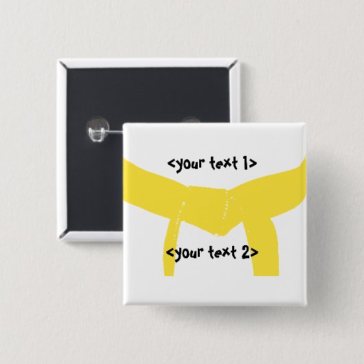 Gelber Gürtel für Kampfkunst Button (Vorne & Hinten)