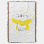 Gelber Gürtel für Kampfkunst Decke (Vorderseite Vertikal)