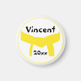 Gelber Gürtel für Kampfkunst Magnet