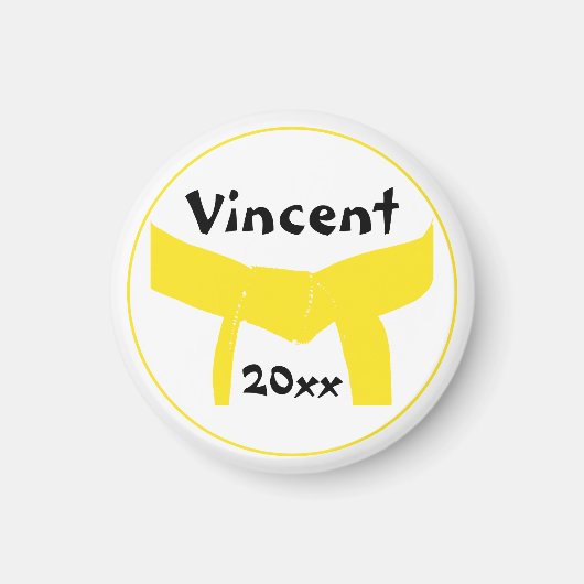 Gelber Gürtel für Kampfkunst Magnet (Vorne)