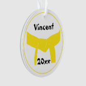 Gelber Gürtel für Kampfkunst Ornament (Vorderseite)