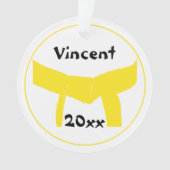 Gelber Gürtel für Kampfkunst Ornament (Vorderseite)