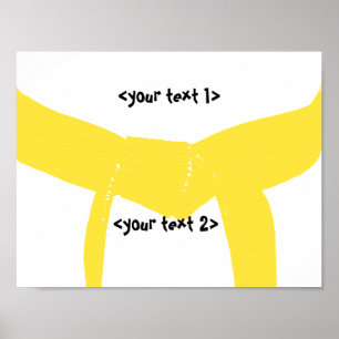 Gelber Gürtel für Kampfkunst Poster