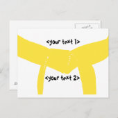 Gelber Gürtel für Kampfkunst Postkarte (Vorne/Hinten)