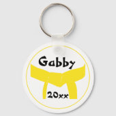 Gelber Gürtel für Kampfkunst Schlüsselanhänger (Vorderseite)