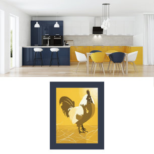 Gelber Hahn Küchenwandkunst Poster Druck