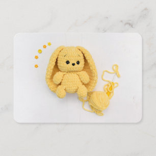 Gelber Häkchenhase – Cozy-Yarn-Geschenk Begleitkarte