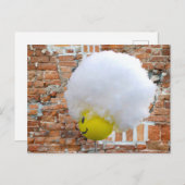 Gelber Happy Face Antenna Topper, Fluffy Snow Hat Postkarte (Vorne/Hinten)