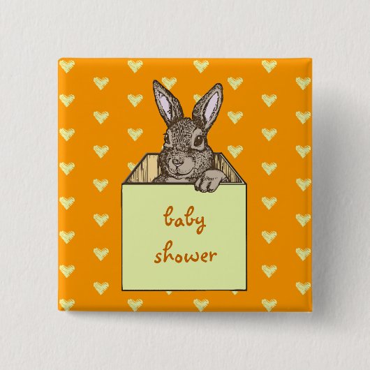 Gelber Hase in der Schachtel Button (Vorderseite)