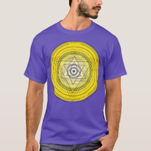 Gelber heiliger Geometriekreis mit Alchimie-Symbol T-Shirt