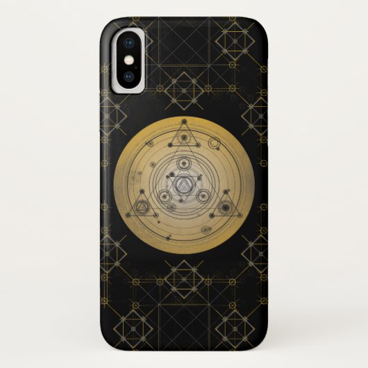 Gelber heiliger Geometriekreis mit Alchimiemuster Case-Mate iPhone Hülle (Rückseite)