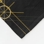 Gelber heiliger Geometriekreis mit Alchimiemuster Fleecedecke (Ecke)