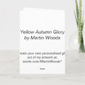 Gelber Herbst-Ruhm Feiertagskarte (Rückseite)