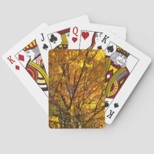 Gelber Herbstlaub Spielkarten
