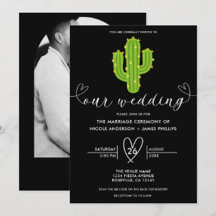 Gelber Herz Kaktus Fiesta Liebe Hochzeit Einladung