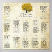 Gelber Herzbaum 100 bis 150 Gäste alphabetisch Poster (Vorne)