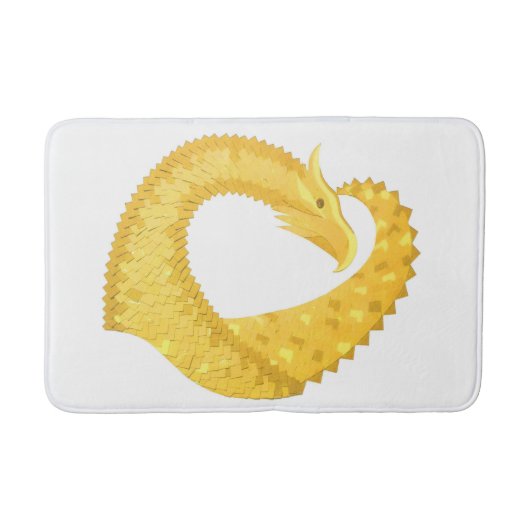 Gelber Herzdrache Badematte (Vorderseite)