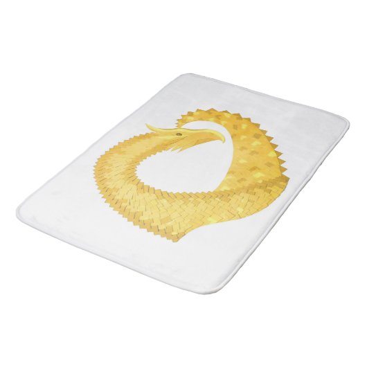 Gelber Herzdrache Badematte (Schrägansicht)